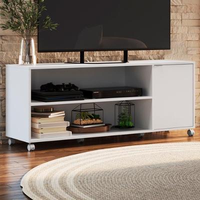 Rack Bancada Para Tv 55 Pol Rodizio Abs 135 Cm B57 Branco Novam