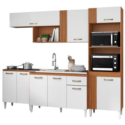 Cozinha Modulada Balcao Pia 251 Cm Vitoria Armoveis - Cinamomo Branco