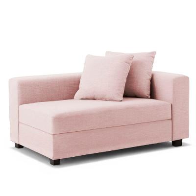 Recamier Divã Aspen 1,60m Suede Rosa Bebe - Inova Decorações 