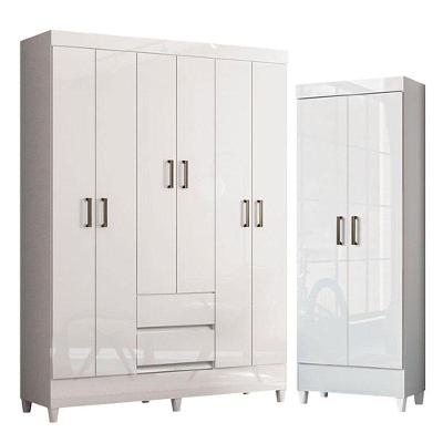 Guarda Roupa Casal 6 Portas E Armário Multiuso Fit