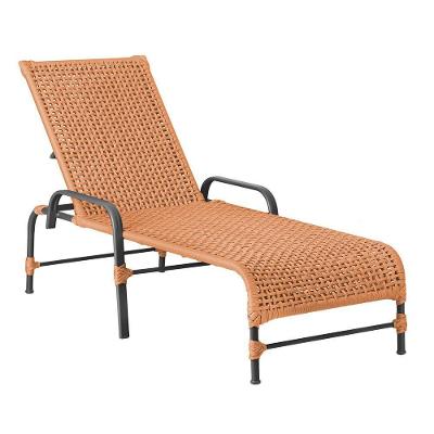 Espreguiçadeira Catar Jardim Alumínio Corda Náutica Reclinável Terracota