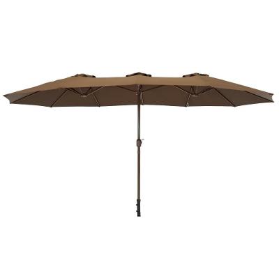 Ombrellone Retangular Oversize 4,50m X 2,65m Marrom Bel Alumínio Central Manivela Fps 60 Quiosque