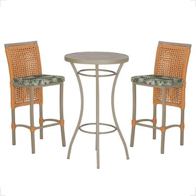 Mesa Bistrô 2 Banquetas Roma Corda Náutica Estofado 5 Trama Terra Cota