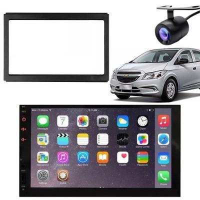 Central Multimídia Automotiva 2 DIN MP5 Player 7 Polegadas com USB Bluetooth FM Câmera de Ré Preto