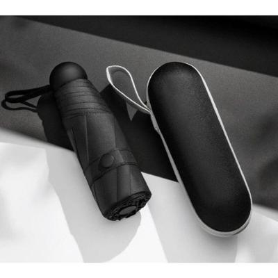 Guarda-Chuva OEM Mini Modelo Mini Guarda-Chuva de Tecido Pongee Revestido 17cm Preto para Uso Diário