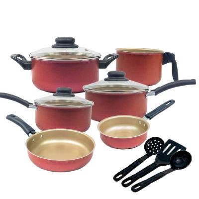 Conjunto de Panelas Kit 9 Peças Antiaderente Teflon 16cm 18cm com Tampa de Vidro Temperado OEM