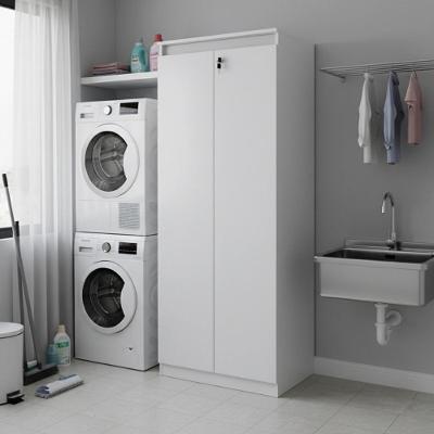 Armário Multiuso Lavanderia Com 2 Portas Chave 60cm Multimóveis Cr30050 Branco