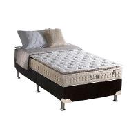 Cama Box Box Solteiro: Colchão Molas Ensacadas Anjos MasterPocket Confortable + Base CRC Suede Black(96x203) - 1