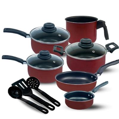 Jogo de Panelas Kit 9 Peças Doméstico Antiaderente 14cm 16cm 18cm com Tampa de Vidro Temperado