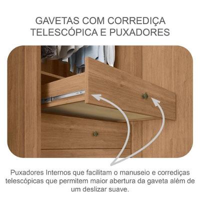 Guarda Roupa Casal Sienna 2 Portas 4 Gavetas Cumaru 25 Fendi