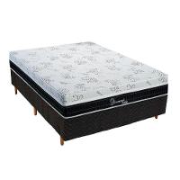 Cama Box Casal: Colchão Molas Polar Superlastic Diamond + Base CRC Rústico Black(138x188) - 1