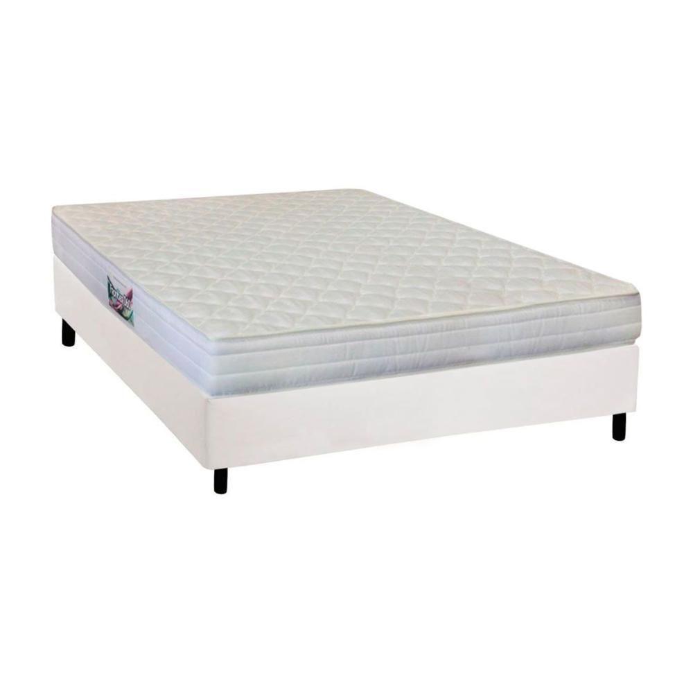 Cama Box Casal: Colchão Ortopédico Herval Ag65 Firme Frontier + Base Crc Courano White(138X188) - 1