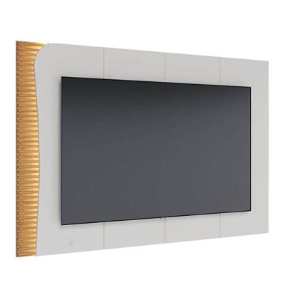 Painel Suspenso Para Tv Amalfi Off White Matte Freijó