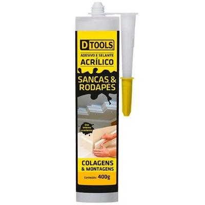 Cola para Sancas e Rodapés Cola 400g Vedação e Colagem Branco Dtools
