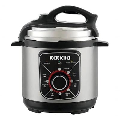 Panela de Pressão Elétrica Itatiaia Essencial 3L 700W com Revestimento Antiaderente Inox, Preto 220V