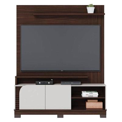 Estante Home Theater Jurerê 1.5 Nogueira Real Off White Matte – Colibri