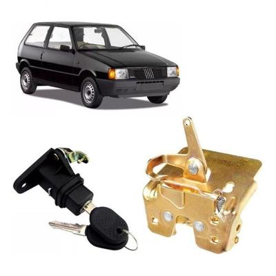 Kit Fechadura e Botão com Chave porta-malas Uno G1 e Uno Mille G1 4 Portas 1996 a 2003 Universal