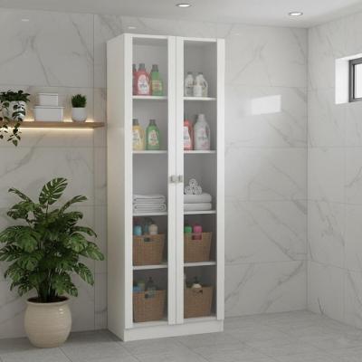 Armário Multiuso Lavanderia 2 Portas Com Vidro 59,8cm Multimóveis Cr30053 Branco