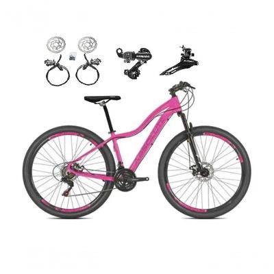 Bicicleta Aro 29 Absolute Hera Feminina 21v Alumínio Câmbios Shimano Freio Hidráulico Rosa 17