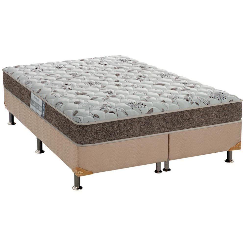 Cama Box Queen: Colchão Espuma D45 Probel ProDormir Advanced + Base CRC Suede Clean(158x198) - 1