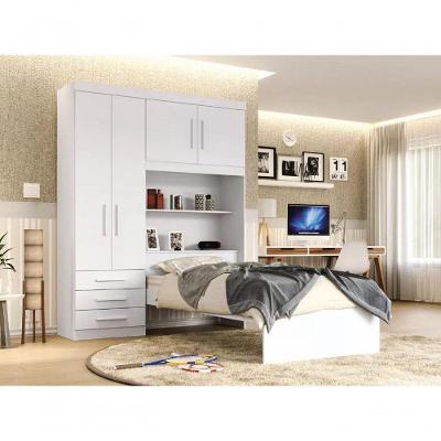 Guarda Roupa Solteiro Advantage com Cama 4 Portas 3 Gavetas MDP para Quarto Compacto