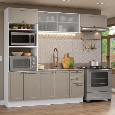 Armário De Cozinha Completa 270 Cm Branco/crema Vik Madesa 03 Branco/crema