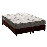 Cama Box King: Colchão Espuma Ortobom D45 Light Saúde + Base CRC Suede Brown(186x198) - 1