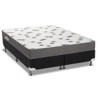 Cama Box King: Colchão Espuma Ortobom D33 Light + Base CRC Courano Black(186x198) - 1