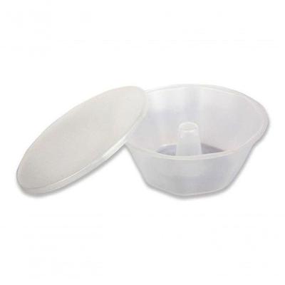 Forma para Mini Pudim Descartável com Tampa C-60 500ml para Sobremesa Individual Transparente