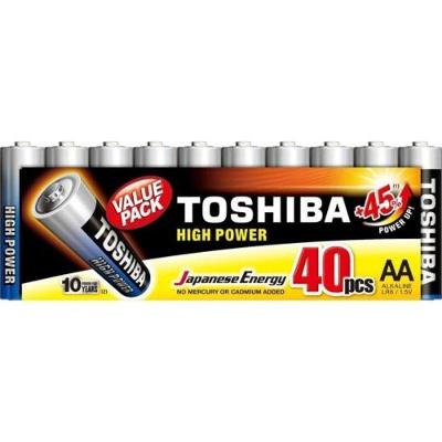 Pilha Alcalina AA Toshiba LR6GCP 1,5V Longa Duração Alta Drenagem de Energia