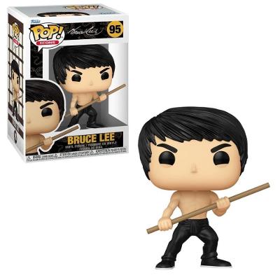 Boneco Colecionável Bruce Lee com Bastão Bo em Vinil com Aproximadamente 10CM Funko Pop!