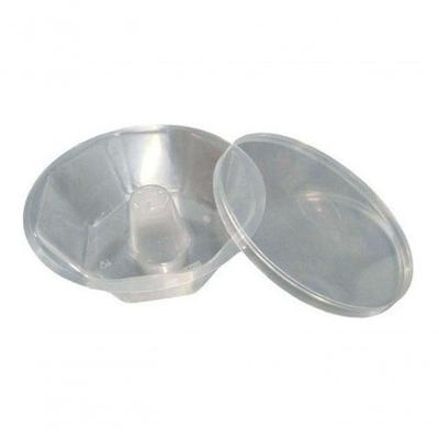 Forma Mini Pudim Forno Microondas 120ML Descartável com Tampinha Transparente Higipack