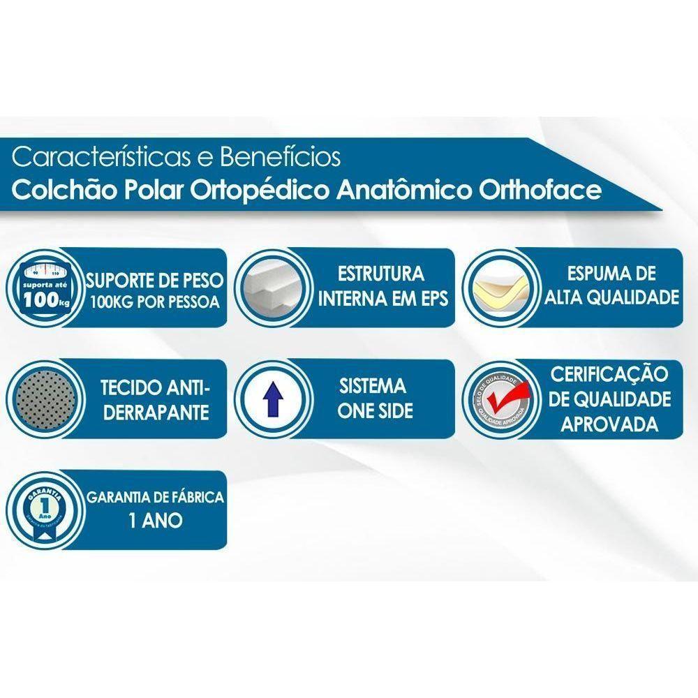 Cama Box Solteiro: Colchão Anatômico Polar D28/EP Orthoface + Base CRC Rústico Clean(88x188) - 3