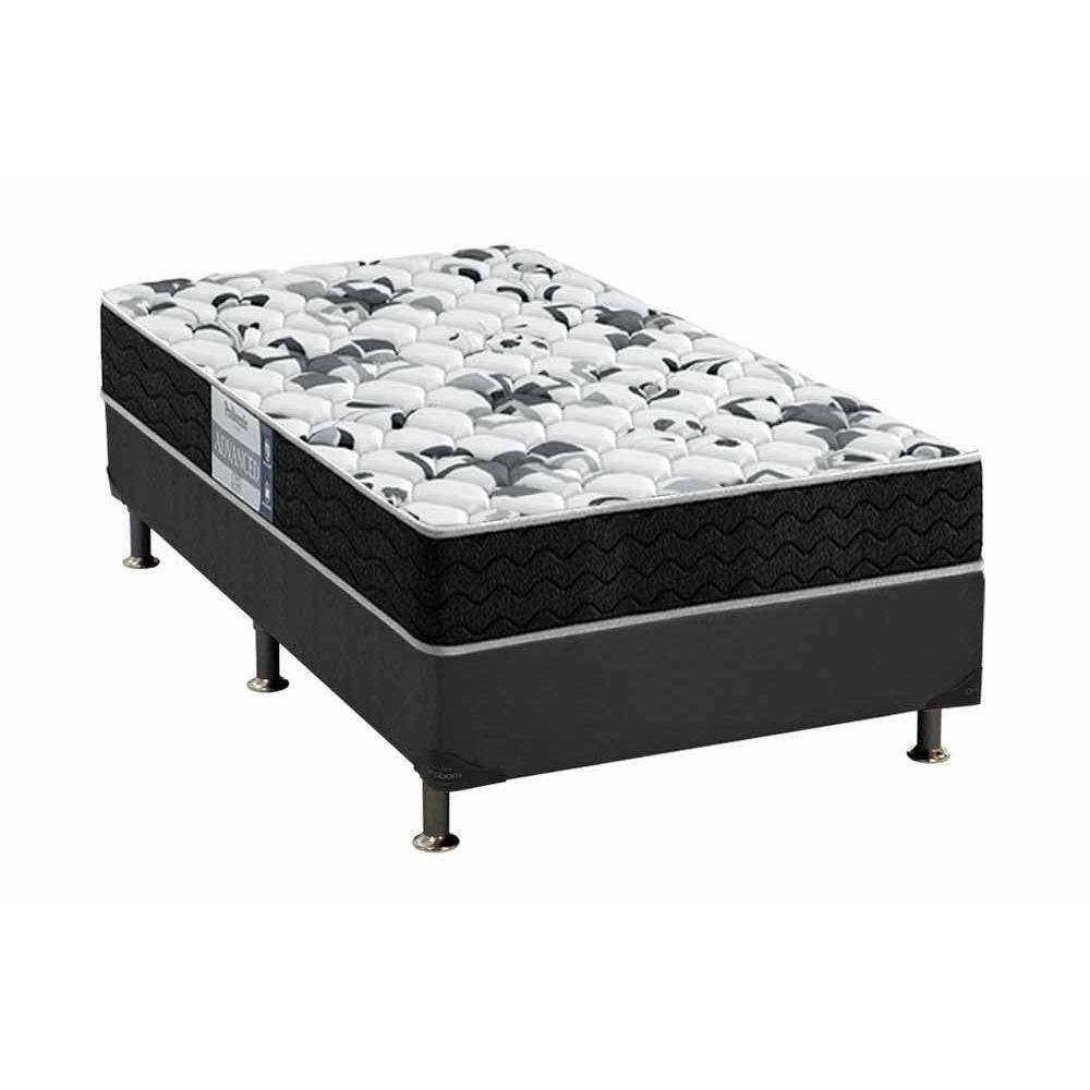 Cama Box Solteiro: Colchão Anatômico Probel D28/EP Advanced Tech1000 + Base CRC Suede Gray(88x188) - 1