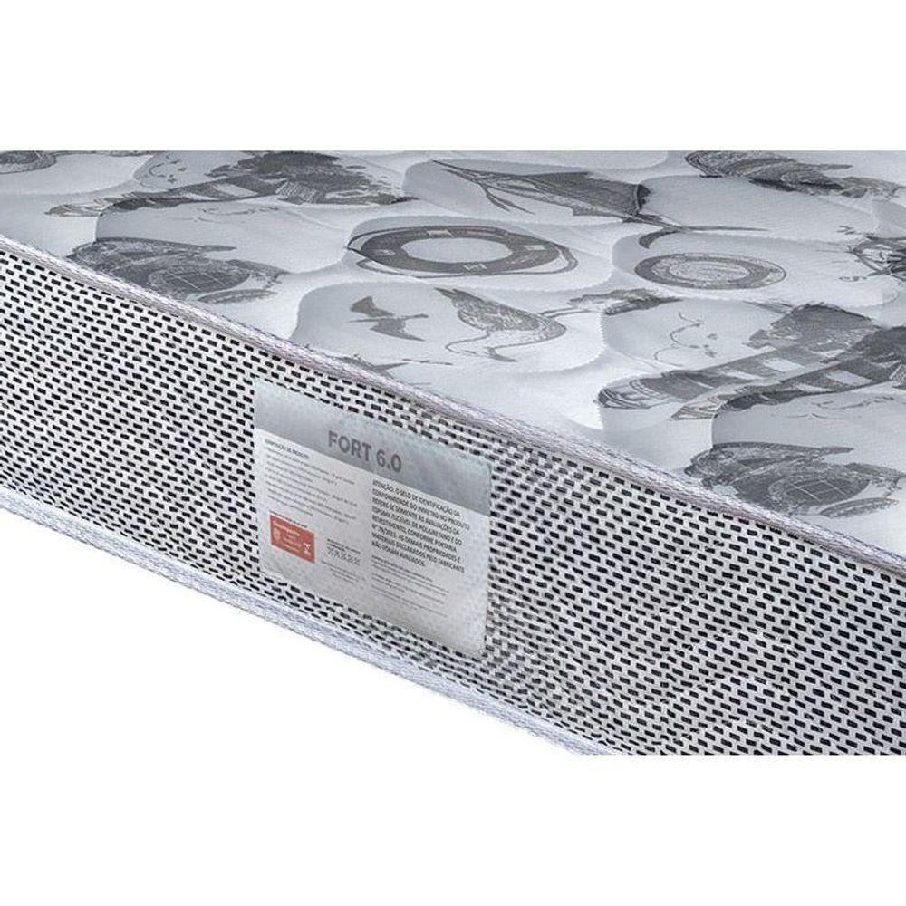 Cama Box Solteiro: Colchão Anatômico Ortobom D28/EP Fort Tech ISO 60 + Base CRC Suede Black(88x188) - 2