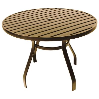Mesa 1,20m Ripada Alumínio Resistente área Externa Piscina Jardim Jantar Fendi