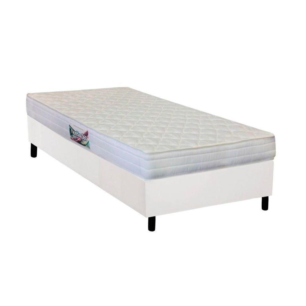 Cama Box Solteiro: Colchão Anatômico Herval AG65 Frontier + Base CRC Courano White(88x188) - 1
