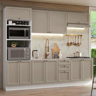 Armário De Cozinha Completa 270 Cm Branco/crema Vik Madesa 01 Branco/crema