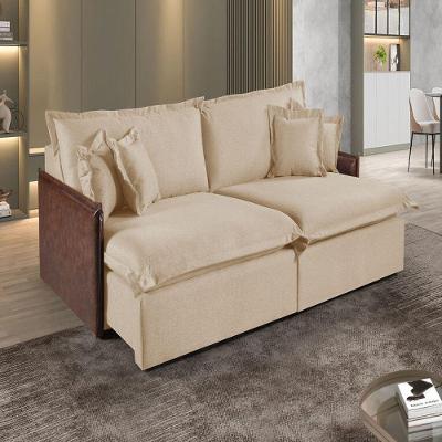 Sofá Martins M-160 2 Mód. 120cm Braço 7cm Estofados Martins Linho Bege