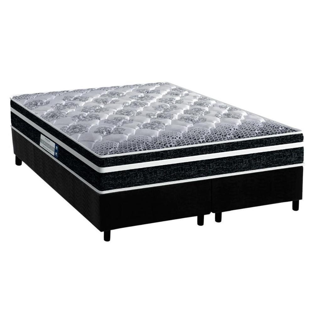 Cama Box Queen: Colchão Ortopédico Probel D33/EP Advanced Tech1500 Plus + Base CRC Suede Black(158x198) - 1