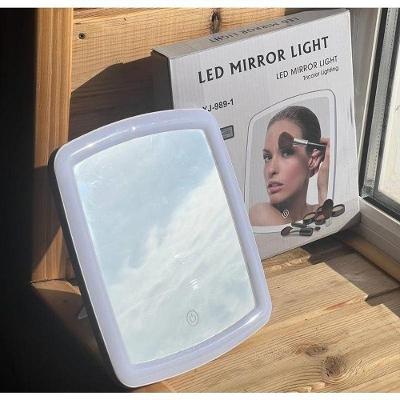 Espelho de Mesa para Maquiagem Espelho com 3 Leds Camarim Touch Recarregável Branco OEM