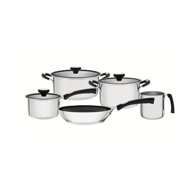 Jogo de Panelas Solar Silicone 5 Peças em Aço Inox Inox com Fundo Triplo