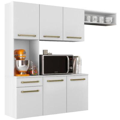 Cozinha Suspensa 6 Portas 163 Cm Mdp Carol Armoveis - Branco