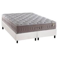 Cama Box Queen: Colchão Molas MasterPocket Ensacadas Anjos   Richesse + Base CRC Courano Branco(158x198) - 1