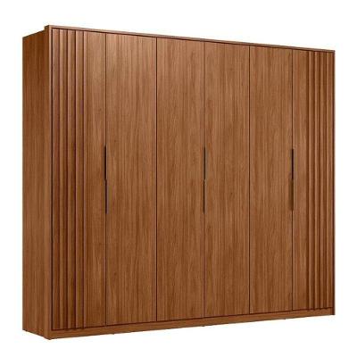 Guarda Roupa Casal Ripado Atrice D66210k 6 Portas Nogueira Touch Demóbile – Demartêz