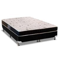 Cama Box Queen: Colchão Anatômico Anjos D28/AG65 Pantanal Thierry + Base CRC Suede Black(158x198) - 1