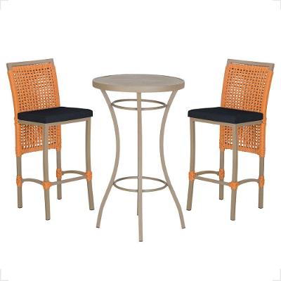 Mesa Bistro E 2 Banquetas Roma Fendi Corda Náutica 12 Terra Cota