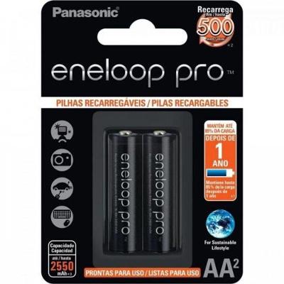 Pilha Recarregável AA Panasonic Eneloop Pro 1,2V 2550MAH Cartela com 2 Unidades para Aparelhos