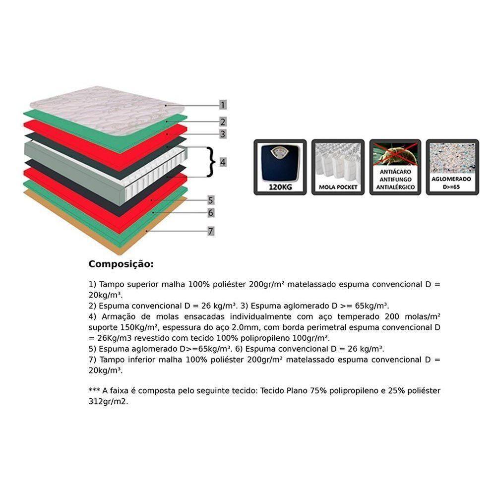 Cama Box Queen: Colchão Molas Ensacadas Orthoflex MasterPocket Starflex Dream New + Base CRC Courano White(158x198) - 4