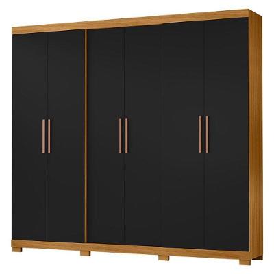 Guarda Roupa Casal San Diego Carvalho Americano Preto - Incorplac